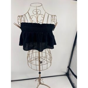 Free People Black Ruffle Strapless Tube Top Women’s Size Small Boho